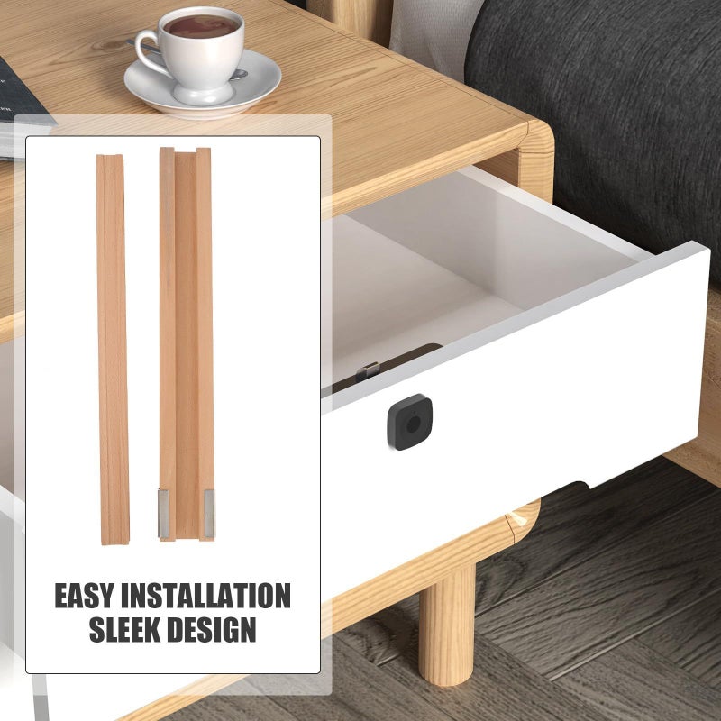 Wooden Bottom Mount Drawer Slides 350mm Set with Metal Rails for Kitchen Cabinet Dresser - Image 5