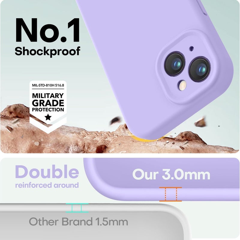 mobistyle Liquid Silicone Back Cover Case for iPhone 15 | Soft Micro-Fibre Lining Inside | Camera & Screen Protection | Shockproof Back Cover Case for iPhone 15 (Silicone, Purple) - Image 2