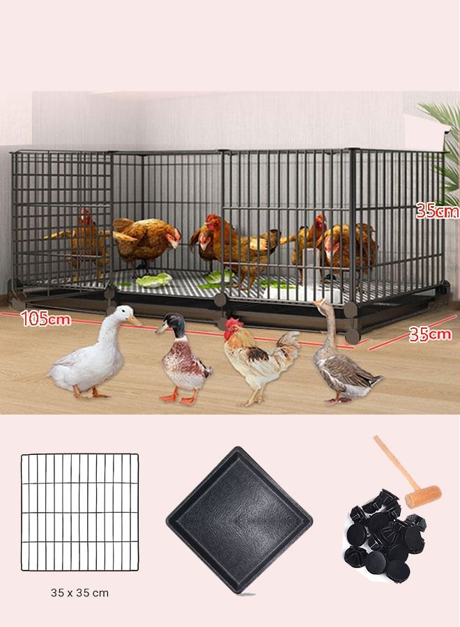 Poultry Cages  Rabbit Hutch Small Animal Cage Shelves Chicken Cage for Bird Cat Comes Comes with Ties Latches and Removable Tray - Image 1