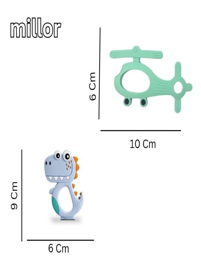 MILLOR Soft Silicone Rubber Baby Teether for Babies Teething Relief Soothing Sore Gums Chew Infant Toys Combo 2 DSHG - Image 2