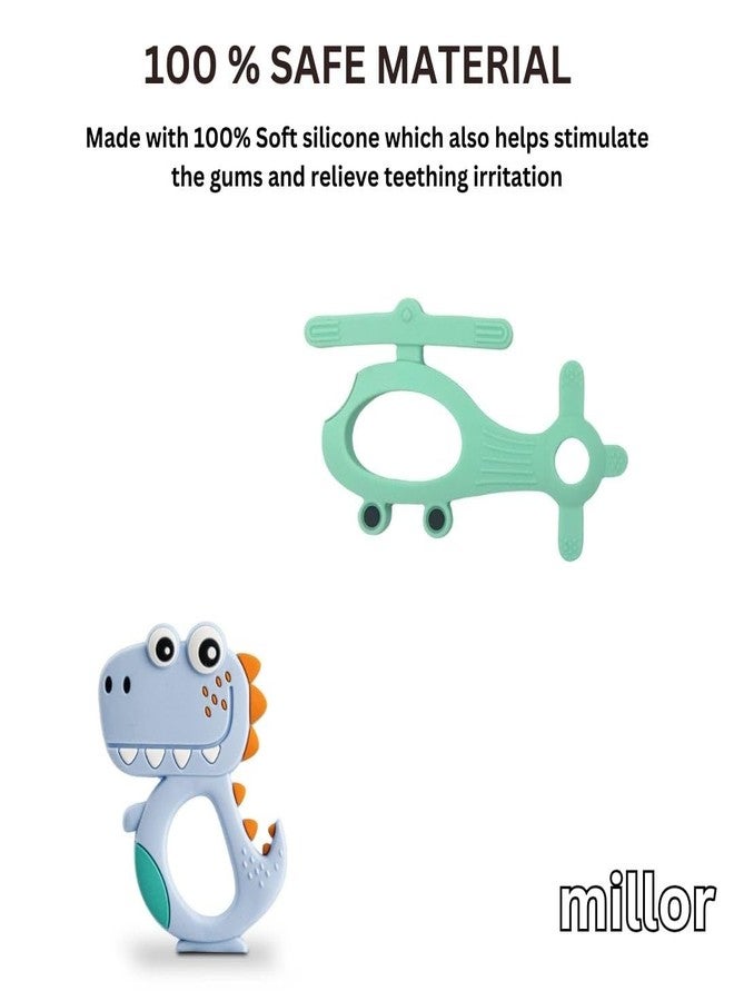 MILLOR Soft Silicone Rubber Baby Teether for Babies Teething Relief Soothing Sore Gums Chew Infant Toys Combo 2 DSHG - Image 4