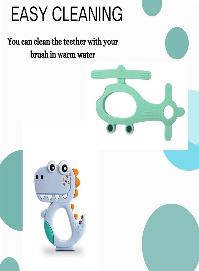MILLOR Soft Silicone Rubber Baby Teether for Babies Teething Relief Soothing Sore Gums Chew Infant Toys Combo 2 DSHG - Image 3