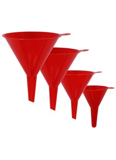 RACO RACO 4 Pieces Plastic Funnel Set for Kitchen and Automotive Use, Mini, Small, Medium and Large Funnel for Filling Bottles, Cooking, Canning, Lab or Car Oil Funnels  - Image 1
