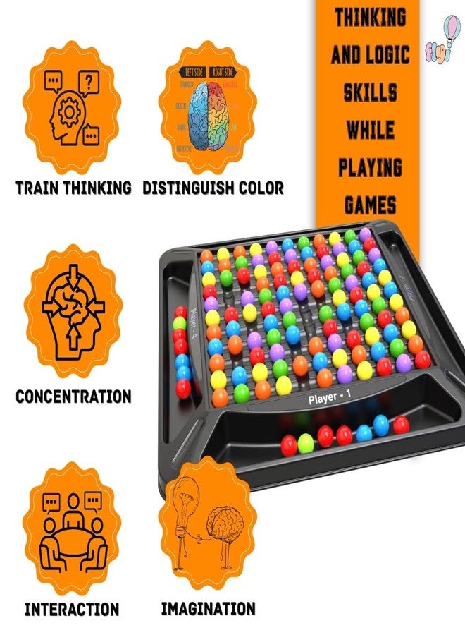FLYI - Rainbow Ball Chess Board Game for 2-4 Players, Puzzle Magic Rainbow Ball Matching Game for Kids(120 Pcs Ball), Activity, Brain Teaser, Logic & Strategy Game - Image 3