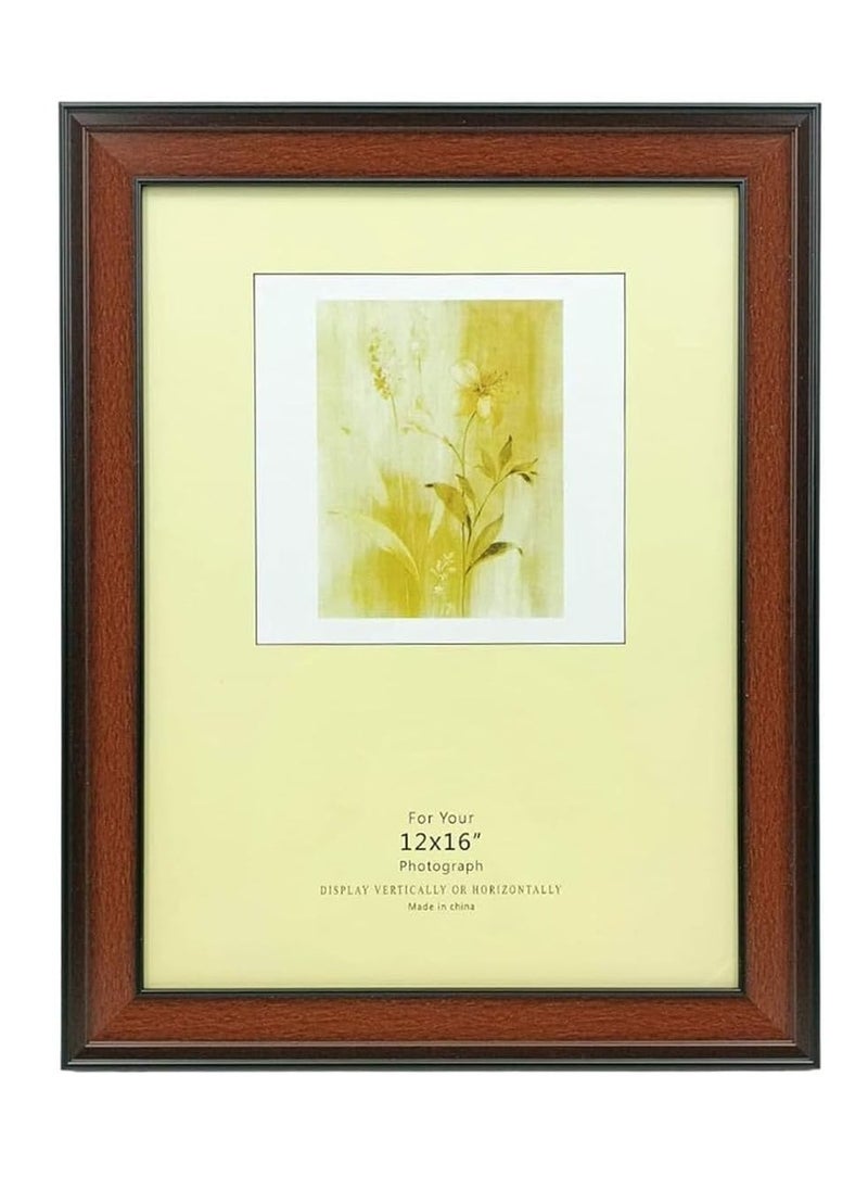 Decorhills Brown PVC Photo Frame 12x16 Inche – Elegant Plastic Picture Frame for Office, Bedroom, Living Room, and Hallway – Stylish Wall & Tabletop Display for Cherished Memories  - Image 1