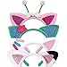 Creatoy Cat Ears Headbands 4pcs Kids Birthday Party Accessories Flannel Cartoon Cosplay Headpiece Glitter Hair Clips for Girls Halloween Supplies - Image 3
