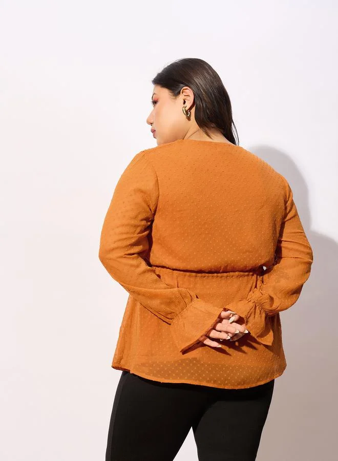 SASSAFRAS SASSAFRAS Plus  Dobby Top with Tie-Up Detail