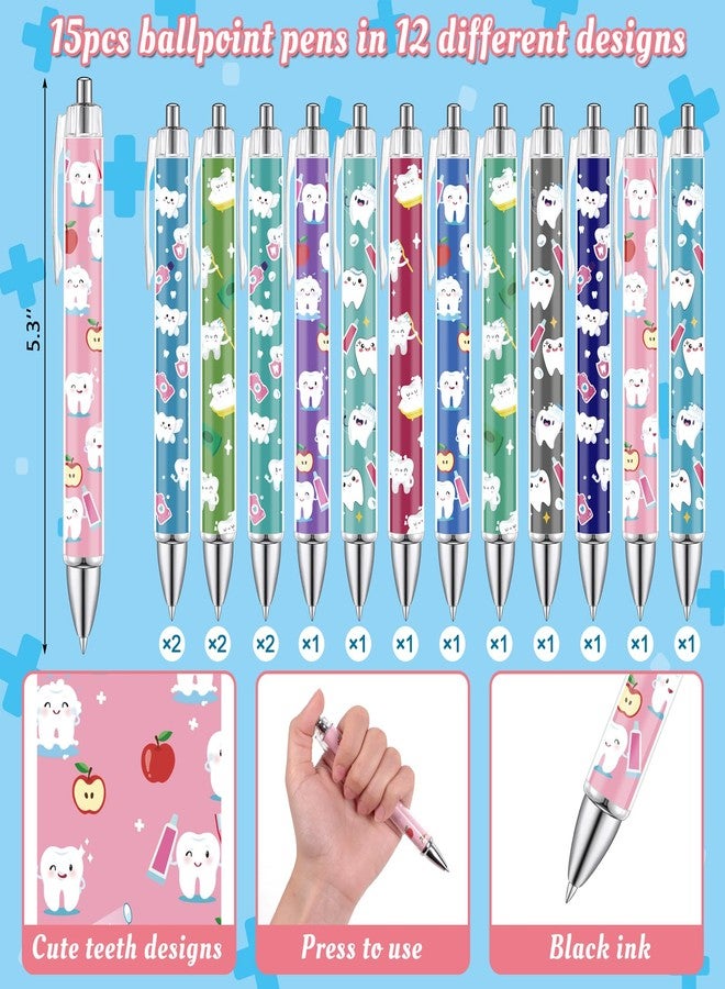 Seagoodbye 30Pcs Nurse Week Dental Assistant Appreciation Tooth-Shaped Sticky Notes and Ballpoint Pens Gifts, Dentist Post it Notepad for Employees Christmas Holiday Birthday Party Supplies - Image 3