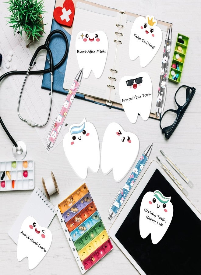 Seagoodbye 30Pcs Nurse Week Dental Assistant Appreciation Tooth-Shaped Sticky Notes and Ballpoint Pens Gifts, Dentist Post it Notepad for Employees Christmas Holiday Birthday Party Supplies - Image 2