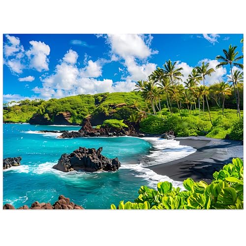 Jeacirio 500 Piece Puzzles for Adults Beach Jigsaw Puzzle 500 Pieces Seaside Puzzles 500 Pieces for Adults Ocean Jigsaw Puzzle Funny Challenging Great Gift for Family Friends 21 x 15 in - Image 1