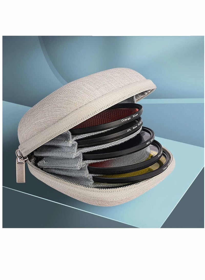 SYOSI Circular Filter Case, Filter Caddy, Filter Storage Bag Round Film Bag, Large-Capacity Drop-Proof Portable Filter Bag, for 8 Filters (Holds 8 x up to 100mm)  - Image 3