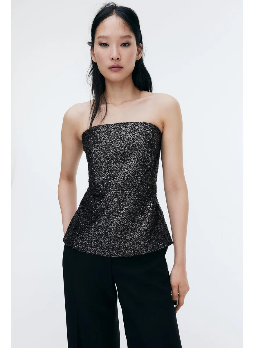 H&M Sequined Bandeau Top