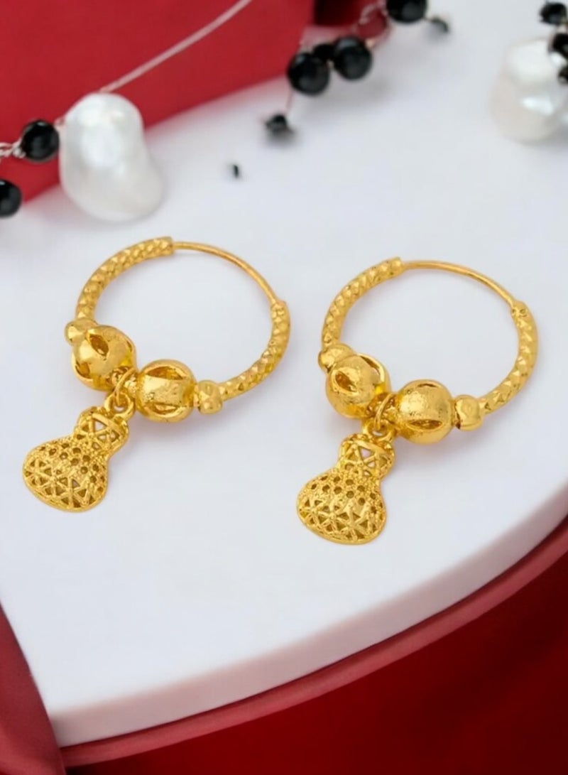 GOLDMAX Elegant 21k Gold Plated Earrings For Women - Image 1