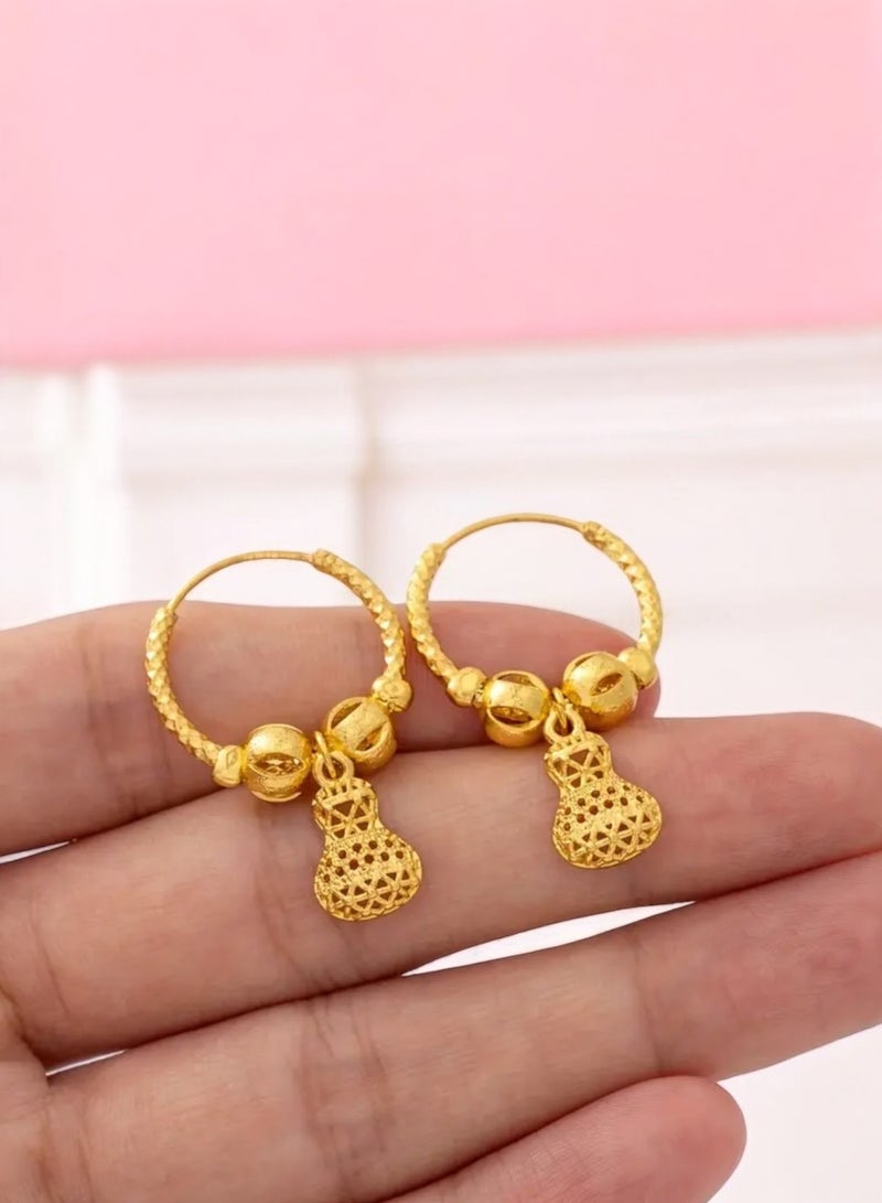 GOLDMAX Elegant 21k Gold Plated Earrings For Women - Image 2