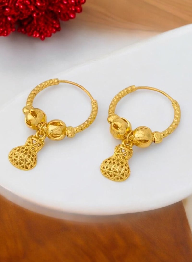 GOLDMAX Elegant 21k Gold Plated Earrings For Women - Image 3