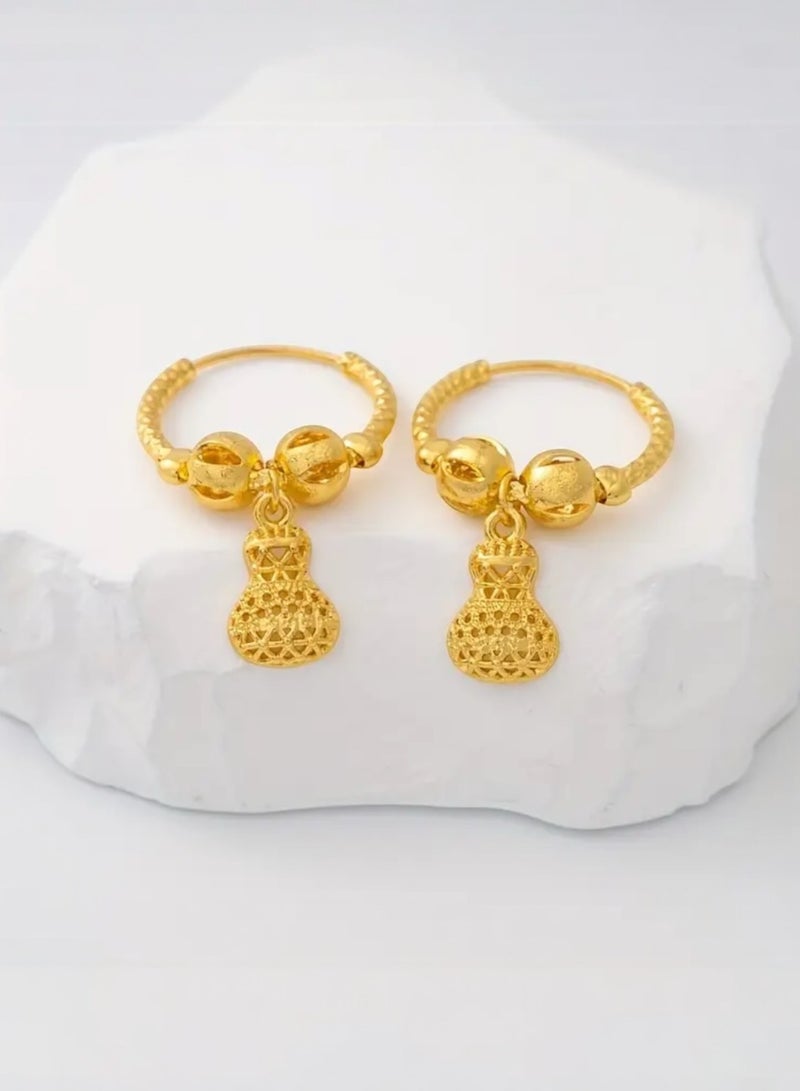 GOLDMAX Elegant 21k Gold Plated Earrings For Women - Image 4