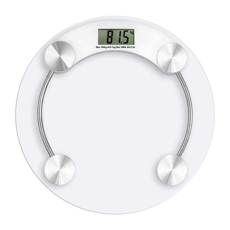 MCP Digital Glass Weight Machine For Body Weight Round Personal Weighing Scale For Home Use Bathroom Weighing Machine (Transparent), 180 Kilograms - Image 1