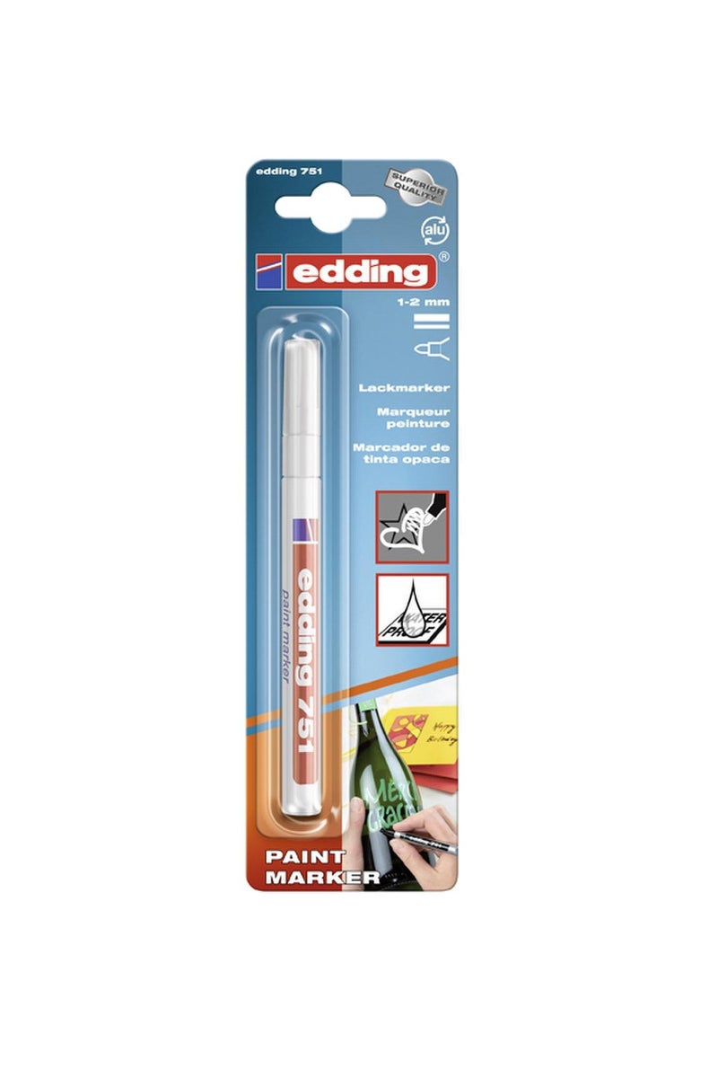 Edding 751 Paint Marker 1 - 2 mm Round Tip White