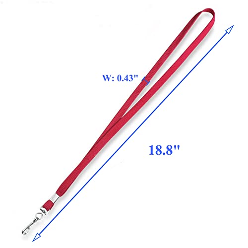 HOSL 100 Pack Badge Lanyards Office Lanyard ID Card Lanyards Business Card Lanyards Students Lanyards Employee Lanyards Round 36" With Swivel Hook (Wide Red) - Image 2