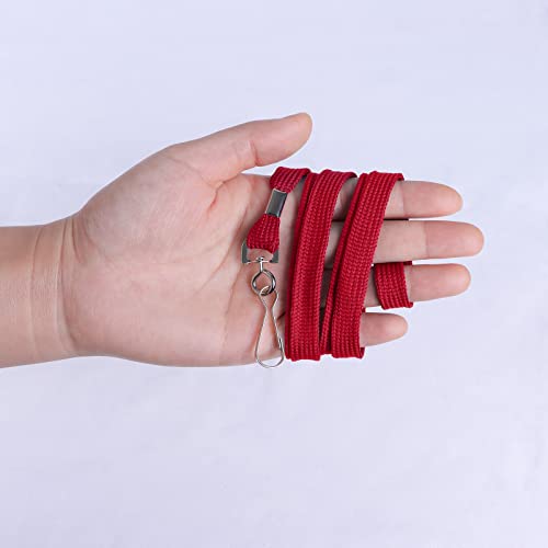 HOSL 100 Pack Badge Lanyards Office Lanyard ID Card Lanyards Business Card Lanyards Students Lanyards Employee Lanyards Round 36" With Swivel Hook (Wide Red) - Image 4