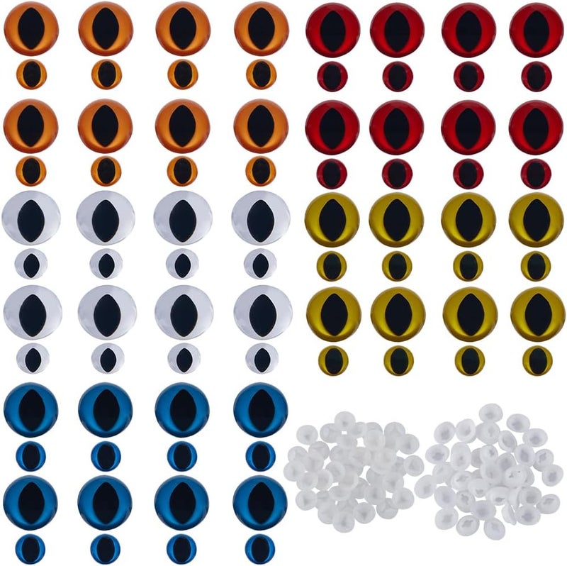 GORGECRAFT A Box 80Pcs 10 Styles Plastic Doll Eyes 10mm 18mm Colored Craft Safety Eyes with Washers for Plush Stuffed Animal Crochet Bear Doll Teddy Crafts Making Supplies Blue Yellow White Red Orange - Image 1