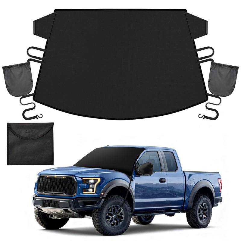 Automost Windshield Cover for Ice and Snow Heavy Duty 600D Oxford Fabric Magnetic Windshield Protector for Car SUV Truck Windproof Waterproof Frost Cover with Side Mirror Covers (Large (74"x43")) - Image 1