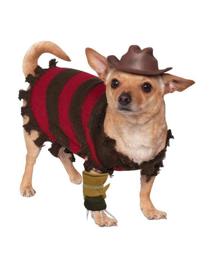 A Nightmare on Elm Street, Freddy Krueger Halloween Pet Dog Costume, Size Small - S