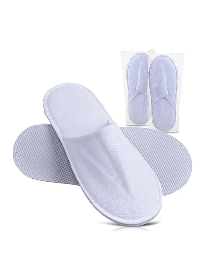 VINSTAR 50 Pairs Disposable Closed Toe Slippers - Fluffy 5mm EVA, Non-Slip, Unisex, Eco-Friendly Indoor Slippers for Hotel, Home, Travel & Spa, Fits up to US Men Size 10 and Women Size 11 - Image 1