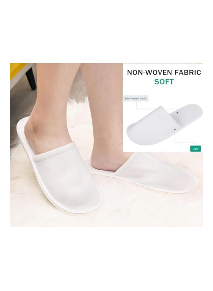 VINSTAR 50 Pairs Disposable Closed Toe Slippers - Fluffy 5mm EVA, Non-Slip, Unisex, Eco-Friendly Indoor Slippers for Hotel, Home, Travel & Spa, Fits up to US Men Size 10 and Women Size 11 - Image 3