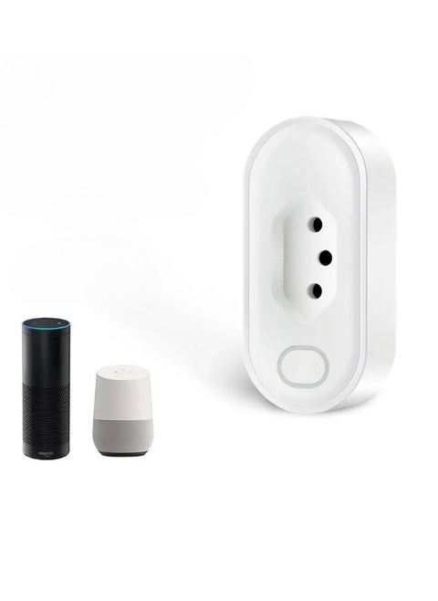 16A WIFI Smart Switch Plug, Easy To Install Smart Outlet With Power Monitor Function, Voice Control Smart Remote Control Plug With Power Monitor And Smart Timing Functions, (White)