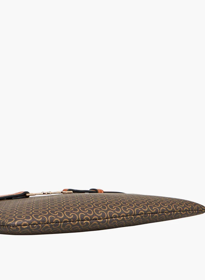 Celeste Monogram Print Clutch with Zip Closure