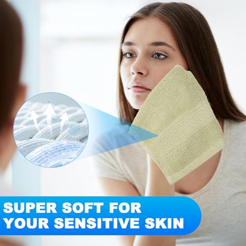 INFICRIME 6 Pack 100% Cotton Wash Cloth, 13x13 Inch Highly Absorbent and Soft Feel Fingertip Towels, Machine Washable Washcloths for Bathroom, Gym, Hotel, Spa and Kitchen, 6 Colors - Image 3