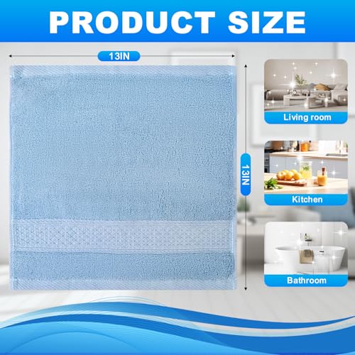 INFICRIME 6 Pack 100% Cotton Wash Cloth, 13x13 Inch Highly Absorbent and Soft Feel Fingertip Towels, Machine Washable Washcloths for Bathroom, Gym, Hotel, Spa and Kitchen, 6 Colors - Image 2