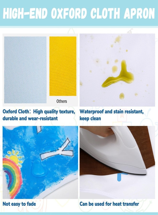 بليلي Pllieay 52 قطعة من مآزر الأطفال المصنوعة يدويًا، مآزر بيضاء للأطفال الصغار مع قلم ملون وقوالب دفتر يوميات للرسم والمطبخ والطبخ - Image 4