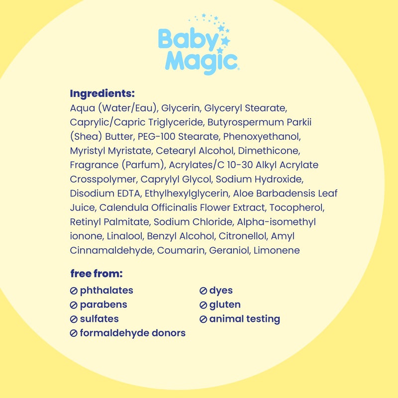 Baby Magic كريم بيبي ماجيك كريمي مخفوق | يساعد في الحفاظ على بشرة صحية وناعمة كالأطفال | مضاد للحساسية | 8.4 أونصة سائلة - Image 4