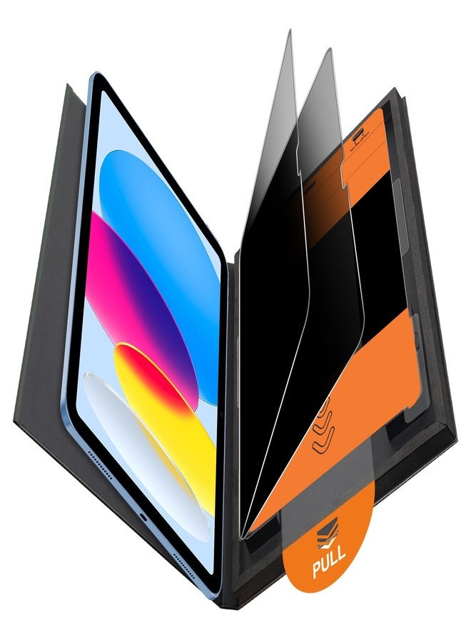 OMOTON 2 Pack Privacy Screen Protector for iPad A16 11th 10th Generation (11/10.9 inch 2025/2022), Anti-Spy Tempered Glass with Installation Tray for 11th/10th Gen-Case Friendly/Apple Pencil Support - Image 1