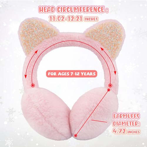 XIAOHAWANG Winter Earmuffs for Kids Girl Warm Ear Muffs Baby Boy Plush Padded Ear Warmer (C-BLACK) - Image 5