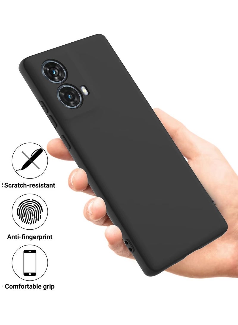 دبليو تيك موتورولا موتو G85 / موتورولا إيدج 50 فيوجن / موتورولا S50 نيو 5 جي 2024 غطاء هيكل سيليكون سائل ممتاز - أسود - Image 2