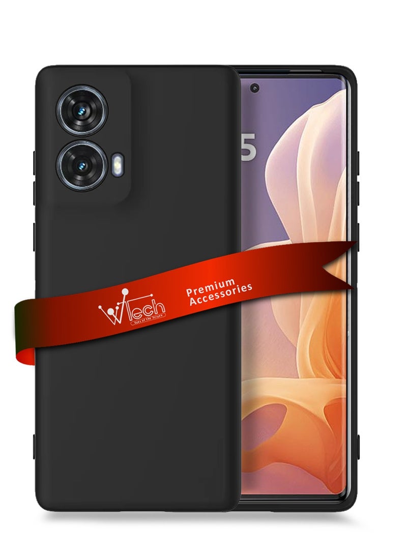 دبليو تيك موتورولا موتو G85 / موتورولا إيدج 50 فيوجن / موتورولا S50 نيو 5 جي 2024 غطاء هيكل سيليكون سائل ممتاز - أسود - Image 1