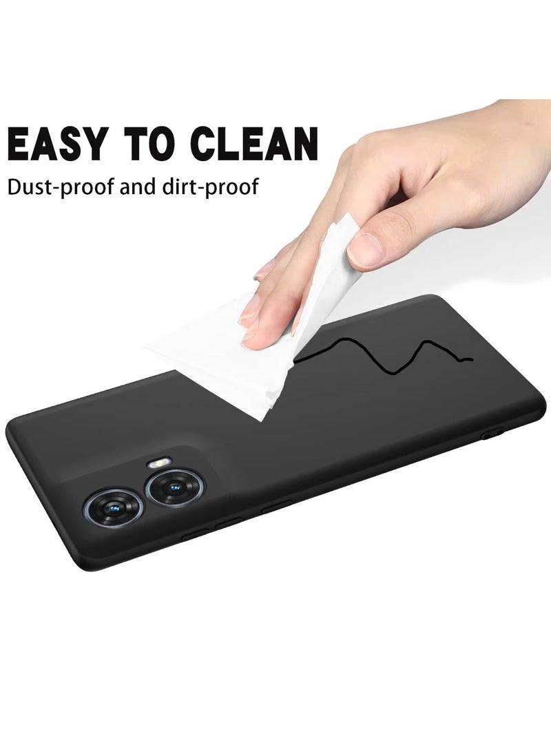 دبليو تيك موتورولا موتو G85 / موتورولا إيدج 50 فيوجن / موتورولا S50 نيو 5 جي 2024 غطاء هيكل سيليكون سائل ممتاز - أسود - Image 4