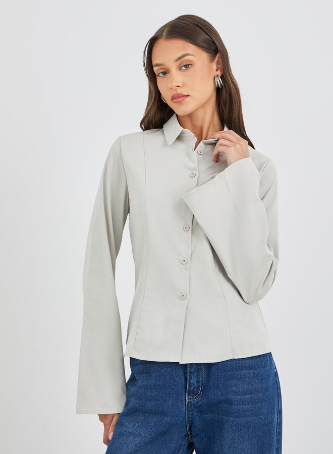 Styli Regular Fit Flared Sleeves Buttoned Shirt - Image 3