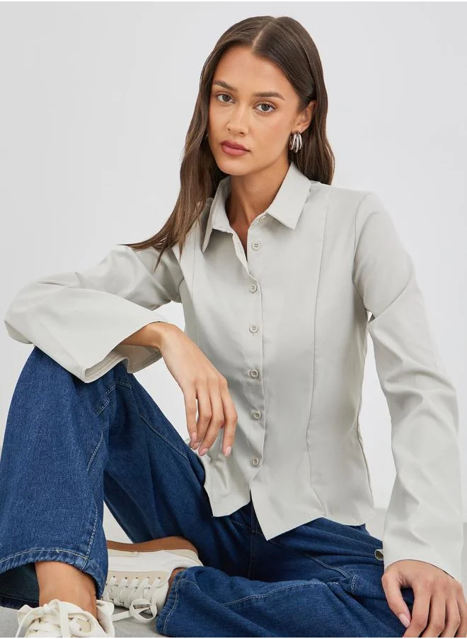 Styli Styli Regular Fit Flared Sleeves Buttoned Shirt
