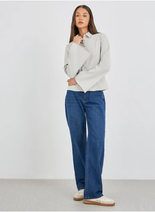 Styli Styli Regular Fit Flared Sleeves Buttoned Shirt