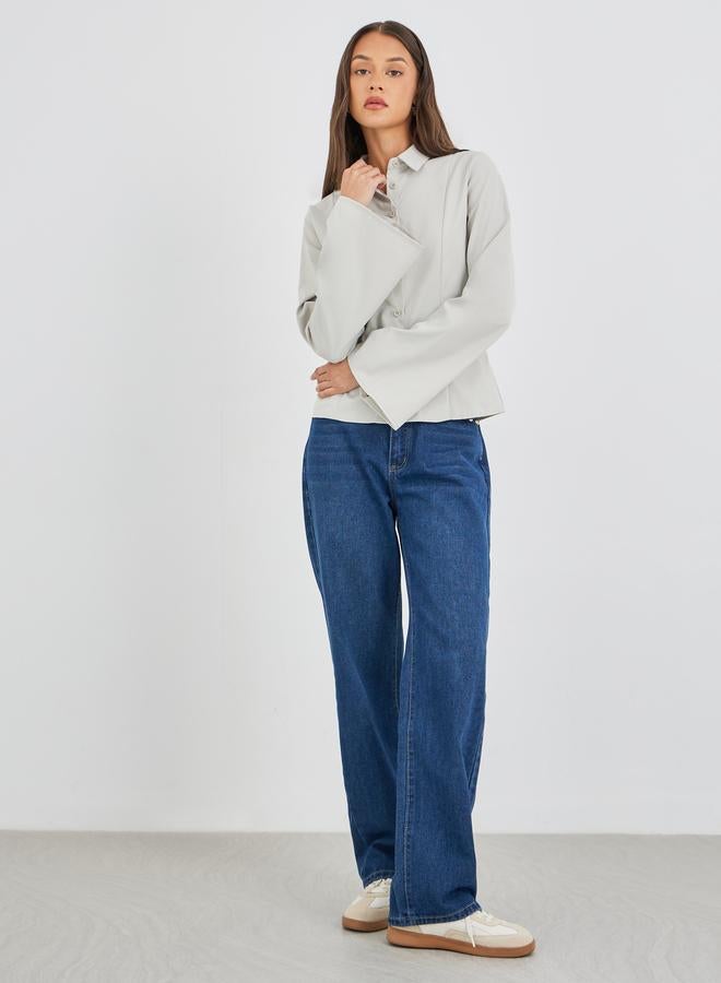 Styli Regular Fit Flared Sleeves Buttoned Shirt - Image 2