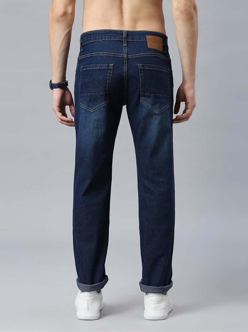 Thomas Scott Men's Mid-Rise Regular Fit Stretchable Jeans (TSJ012_Blue, 30) - Image 4