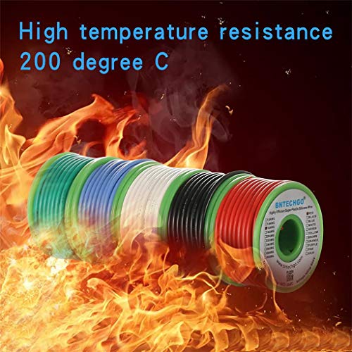 BNTECHGO 16 Gauge Silicone Wire Kit Red Black White Blue and Green Each 25ft 16 AWG Stranded Tinned Copper Wire - Image 5