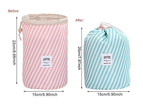 Kalitus Bucket Barrel Shaped Cosmetic Makeup Bag Travel Case Pouch 15 X 15 X 22 cm MultiColor Pack of 1 - Image 5