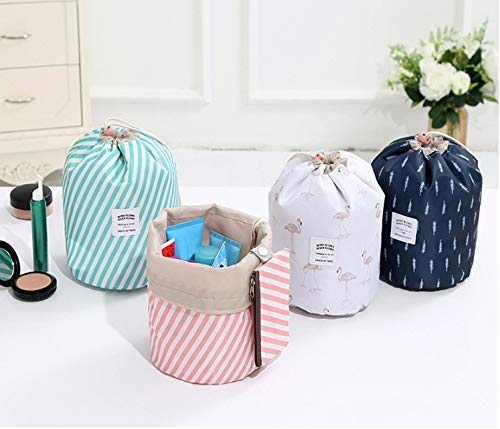Kalitus Bucket Barrel Shaped Cosmetic Makeup Bag Travel Case Pouch 15 X 15 X 22 cm MultiColor Pack of 1 - Image 1