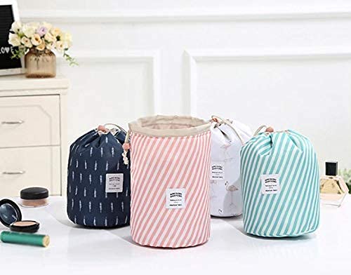 Kalitus Bucket Barrel Shaped Cosmetic Makeup Bag Travel Case Pouch 15 X 15 X 22 cm MultiColor Pack of 1 - Image 4