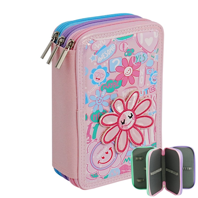 Large Capacity Solid Color Pencil Case 52 Colors Student Pen Bag School Stationery Pouch Durable Storage Bag for Art Drawing Painting Office School Supplies - Image 1